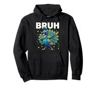 Bruh Dabbing Peacock Sunglasses Funny Dabbing Cute Animal Pullover Hoodie