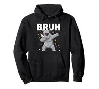 Bruh Dabbing Rhino Sunglasses Funny Dabbing Cute Animal Pullover Hoodie