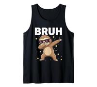 Bruh Dabbing Sloth Sunglasses Funny Sloth Dabbing Cute Kids Tank Top