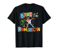 Bruh Dominican Kid Dabbing Caribbean Pride T-Shirt