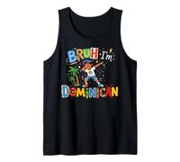 Bruh Dominican Kid Dabbing Caribbean Pride Tank Top