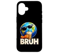 Bruh Earth Sunglasses Iced Coffee Meme Case for iPhone 16