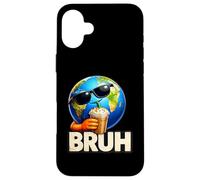 Bruh Earth Sunglasses Iced Coffee Meme Case for iPhone 16 Plus