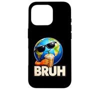 Bruh Earth Sunglasses Iced Coffee Meme Case for iPhone 16 Pro