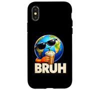 Bruh Earth Sunglasses Iced Coffee Meme Case for iPhone X/XS