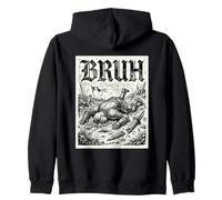 BRUH Fallen Knight Medieval Humor Renaissance Fair Zip Hoodie