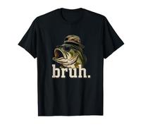 Bruh Fishing Camo Bass Fish Funny Sarcastic Graphic Value Graphic T-Shirt