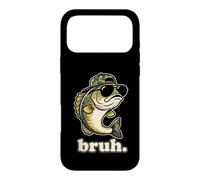 Bruh Fishing Camo Funny Bass Angler Graphic Case for iPhone 17 Pro Max