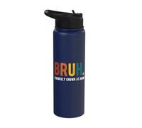Bruh Formerly Known as Mom Funny Mother Retro Vintage Stainless Steel Insulated Water Bottle