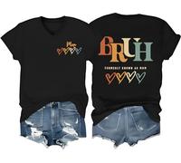 Bruh Formerly Known As Mom Shirt Mom Bruh Cute Heart V Neck T-Shirt Black