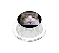 "Bruh" Funny Cute Cat Meme Blurry Photo PopSockets PopGrip for MagSafe