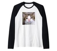 Bruh Funny Cute Cat Meme Blurry Photo Raglan Baseball Tee
