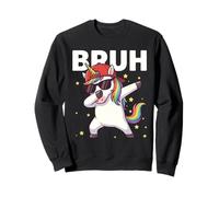 BRUH Funny Dabbing Unicorn Kids Boys Fantasy Lover Sweatshirt