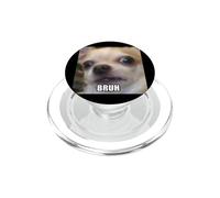 "Bruh" Funny Surprised Chihuahua Face Blurry Dog Meme PopSockets PopGrip for MagSafe