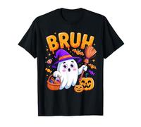 Bruh Ghost Pumpkin Halloween Funny Trick or Treat Bruh Boys T-Shirt