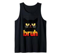 Bruh Grumpy Black Cat Funny Retro Minimal Tank Top