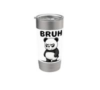 Bruh Grumpy Panda Funny Meme Cute Irony Panda Lover Sarcasm Stainless Steel Insulated Tumbler