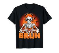 Bruh Halloween Boys Kids Gamer Mens Skeleton Video Gaming T-Shirt