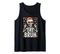 Bruh Halloween Skeleton Funny Boys Kids Rock Hand Tank Top