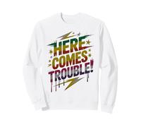 Bruh HERE COMES TROUBLE Kids Teacher Race On Games Begin Fun Sweatshirt