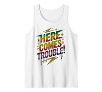 Bruh HERE Comes Trouble Kids Teacher Race On Games Begin Fun Tank Top
