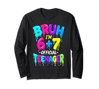 Bruh i am 6 Plus 7 13 Years Old 13th Birthday ice Dripping Long Sleeve T-Shirt