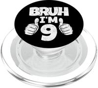 Bruh I Am 9 Year Old Funny Ninth Bday Boy 9th Birthday PopSockets PopGrip for MagSafe