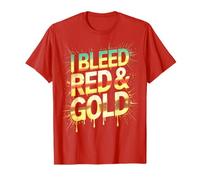 Bruh I Bleed RED & Gold War Game Summer Camp Football T-Shirt