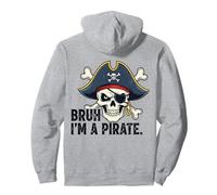 Bruh I’m a Pirate Funny Skeleton Halloween Costume Boys Kids Pullover Hoodie