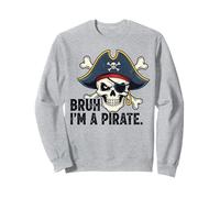 Bruh I’m a Pirate Funny Skeleton Halloween Costume Boys Kids Sweatshirt