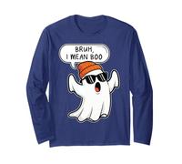 Bruh I Mean Boo Ghost Paranormal Investigator Love Halloween Long Sleeve T-Shirt