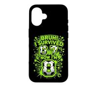 Bruh I Survived 6 7 Now I Am 8 Soccer Player 8th Birthday Case for iPhone 16