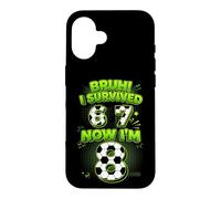 Bruh I Survived 6 7 Now I Am 8 Soccer Player 8th Birthday Case for iPhone 16