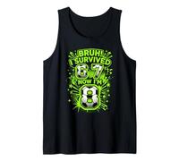 Bruh I Survived 6 7 Now I Am 8 Soccer Player 8th Birthday Tank Top