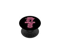 Bruh I Survived 6 7 Now I'm 8 Pink Coquette Bow 8th Birthday PopSockets Adhesive PopGrip