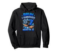 Bruh I Survived 6 7 Now I'm 8 Year Old 8th Birthday Boys Pullover Hoodie