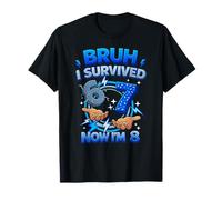 Bruh I Survived 6 7 Now I'm 8 Year Old 8th Birthday Boys T-Shirt