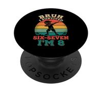 Bruh I Survived 6 7 Six Seven 8th Birthday Kids Boys Dabbing PopSockets Adhesive PopGrip