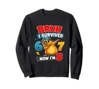 Bruh I Survived 67 Now Im 8 Capybara 8th Birthday Boy Dab Sweatshirt