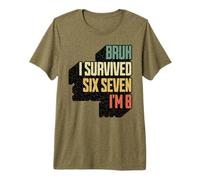 Bruh I Survived Six Seven I'm 8 Eight Year Old Vintage Premium T-Shirt