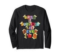 Bruh I Survived Six Seven I'm 8 Years Old Ransom Note Long Sleeve T-Shirt