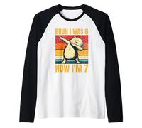 Bruh I was 6 Now I'm 7 Year Old Birthday six Seven Capybara Raglan Baseball Tee