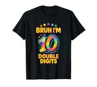 Bruh I'm 10 - Retro Race Kids Birthday T-Shirt