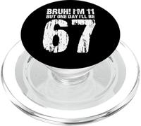 Bruh I'm 11 But One-Day I'll Be 67 Retro 11th Birthday Kids PopSockets PopGrip for MagSafe