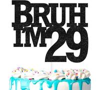 Bruh I'm 29 cake decoration men's 29th birthday happy "Hello, Big Brother" decoration, cheers brother 29 birthday party numbers flag decoration supplies (29th)