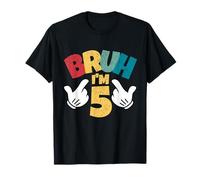 Bruh Im 5 5th Birthday Boy Retro Five Year Old Kids T-Shirt