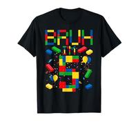 Bruh I'm 5 Years Old 5th Birthday Bro Building Blocks Boys T-Shirt