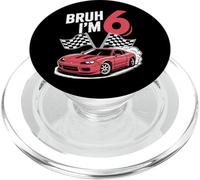 Bruh I'm 6 Racing Car Boys Birthday Track Racer PopSockets PopGrip for MagSafe