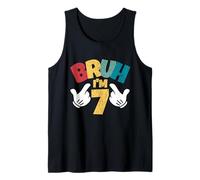 Bruh Im 7 7th Birthday Boy Retro Seven Year Old Kids Tank Top