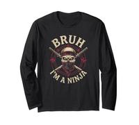 Bruh I'm A Ninja Shinobi Samurai Lazy Halloween Costume Long Sleeve T-Shirt
